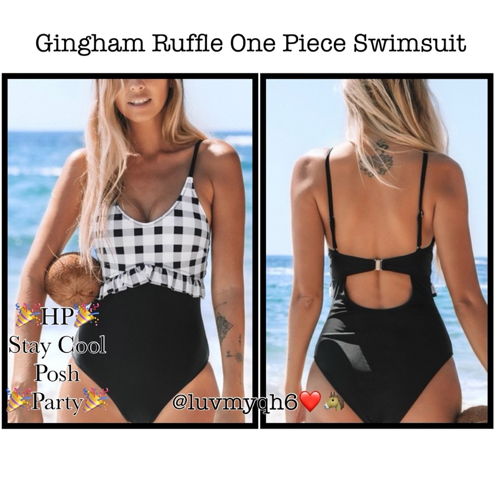 Gingham Ruffle Swimsuit🎉HP🎉